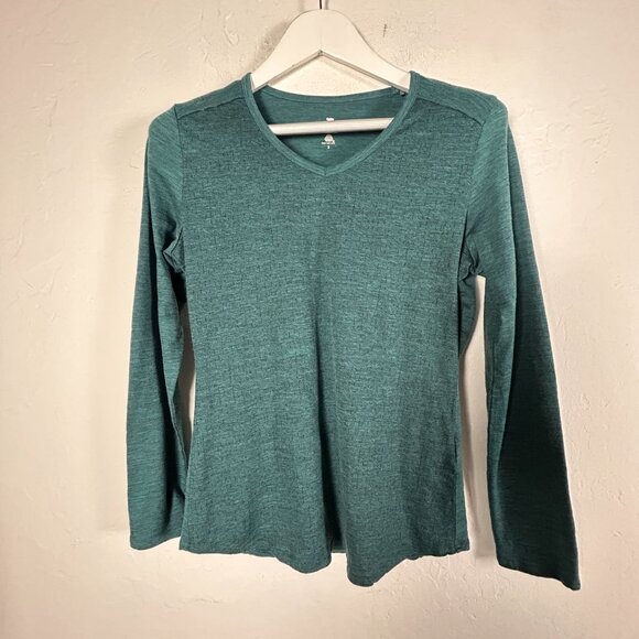 Segments Womens Merino Wool Long Sleeve Base Layer T-Shirt Small Green Outdoor - Picture 1 of 8